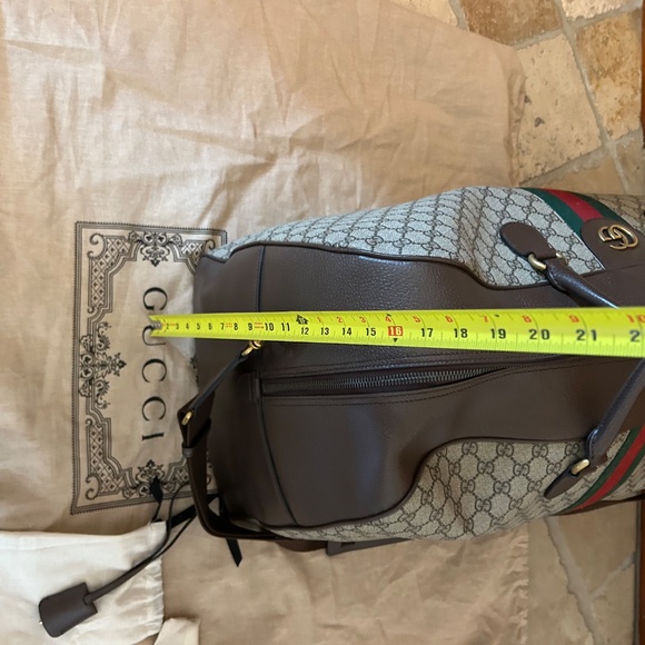 Gucci LARGE Savoy, duffel bag GG supreme brown/tan made in Italy - Picture 9 of 15